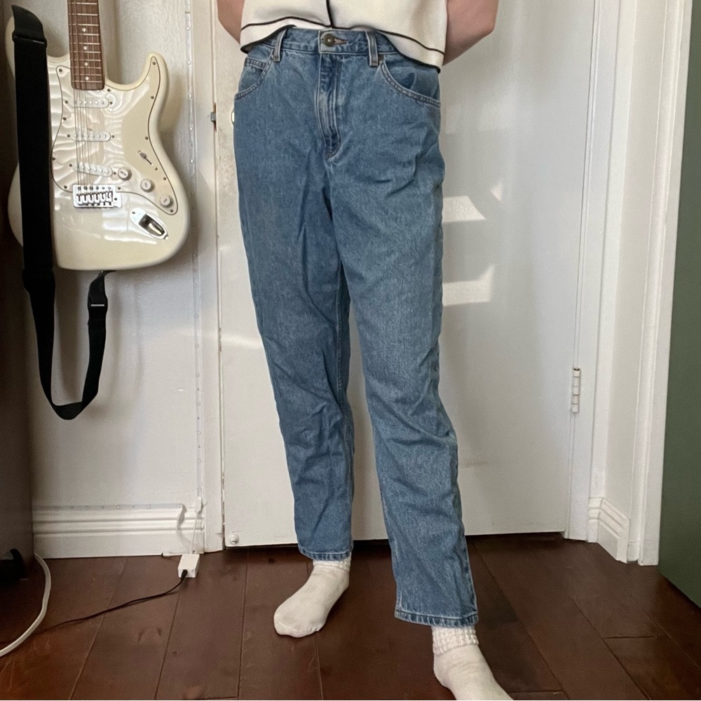 Blue Mid-High Rise Jeans